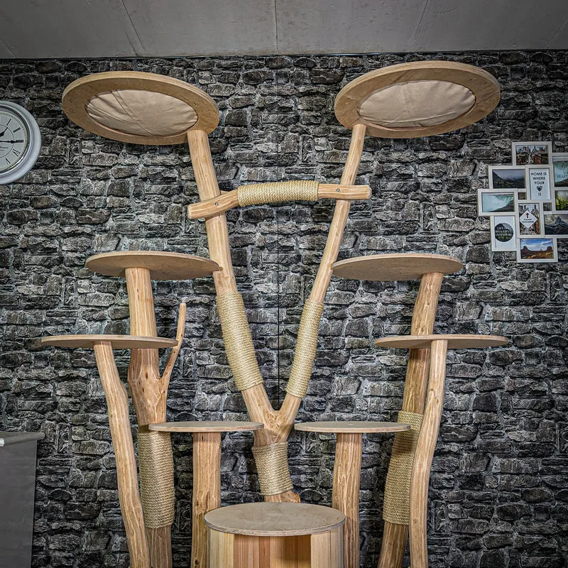Naturkratzbaum 3283 Kratzbaum Natur Holz Design 201 cm hoch Katzenbaum