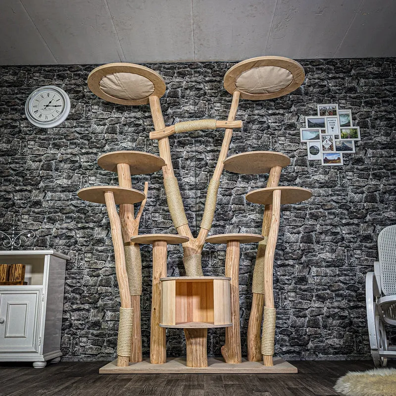 Naturkratzbaum 3283 Kratzbaum Natur Holz Design 201 cm hoch Katzenbaum