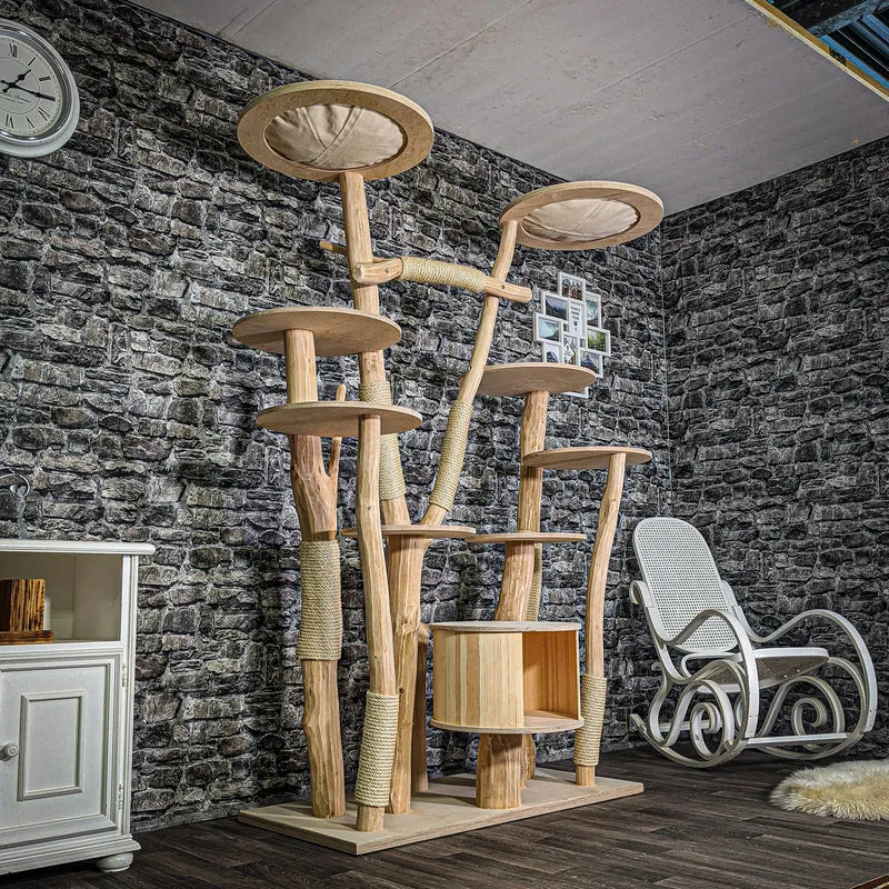 Naturkratzbaum 3283 Kratzbaum Natur Holz Design 201 cm hoch Katzenbaum