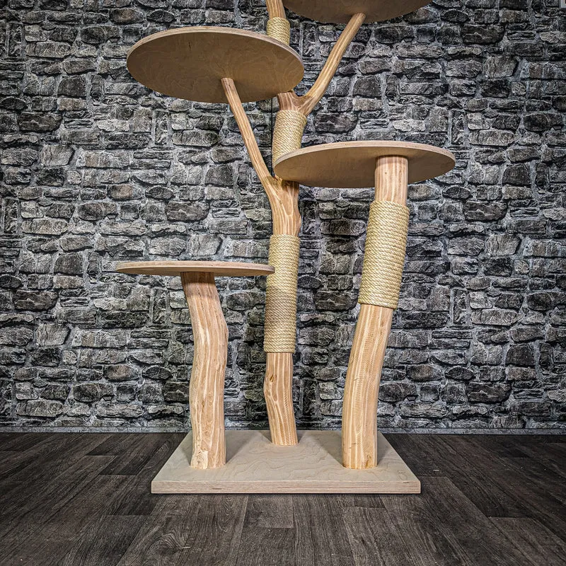 Naturkratzbaum 3281 Kratzbaum Natur Holz Design 172 cm hoch Katzenbaum