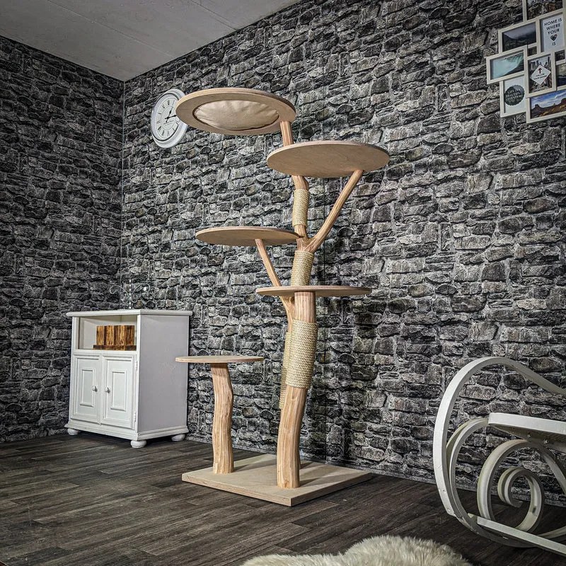 Naturkratzbaum 3281 Kratzbaum Natur Holz Design 172 cm hoch Katzenbaum