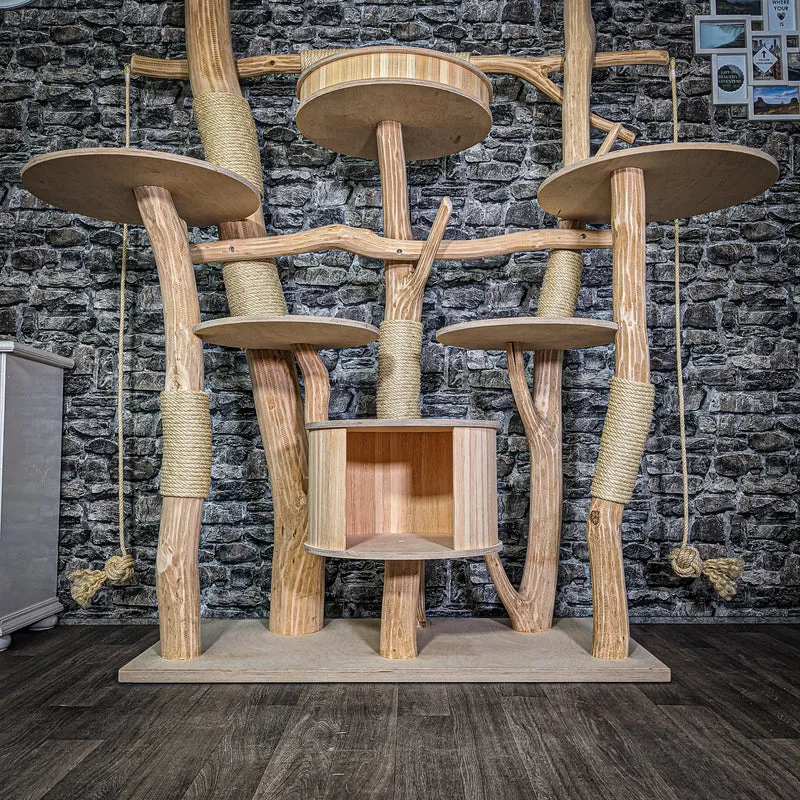 Naturkratzbaum 3279 Kratzbaum Natur Holz Design 190 cm hoch Katzenbaum