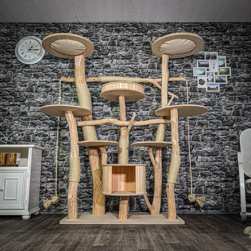 Naturkratzbaum 3279 Kratzbaum Natur Holz Design 190 cm hoch Katzenbaum