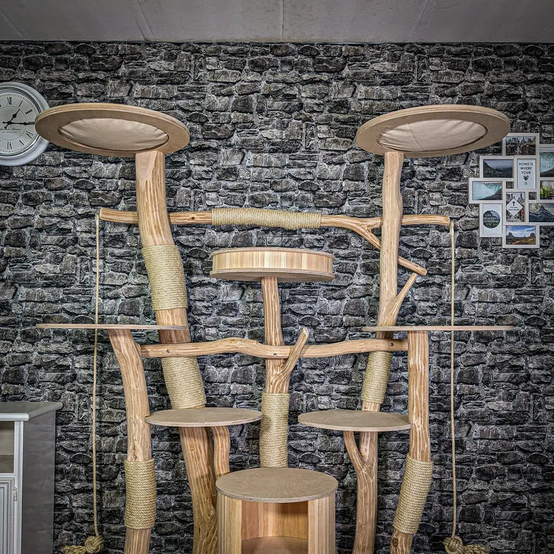 Naturkratzbaum 3279 Kratzbaum Natur Holz Design 190 cm hoch Katzenbaum