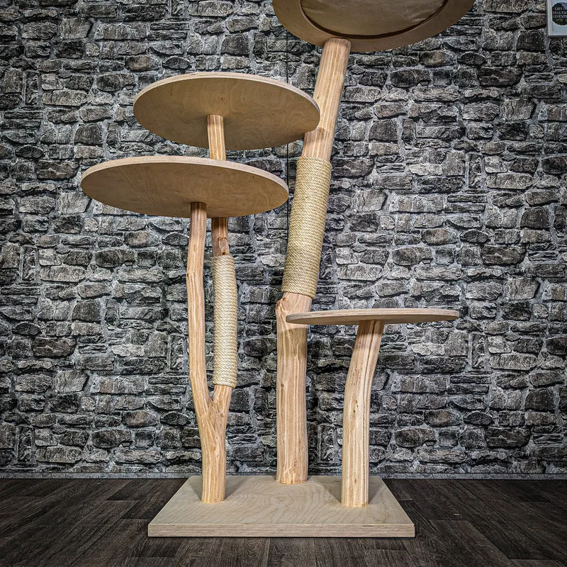Naturkratzbaum 3277 Kratzbaum Natur Holz Design 146 cm hoch Katzenbaum