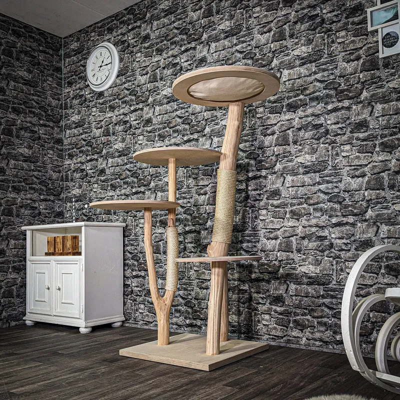 Naturkratzbaum 3277 Kratzbaum Natur Holz Design 146 cm hoch Katzenbaum
