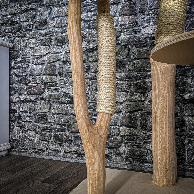 Naturkratzbaum 3277 Kratzbaum Natur Holz Design 146 cm hoch Katzenbaum