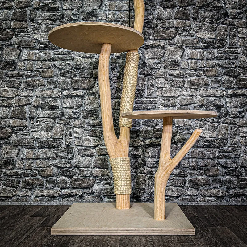Naturkratzbaum 3274 Kratzbaum Natur Holz Design 136 cm hoch Katzenbaum