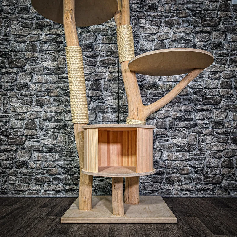 Naturkratzbaum 3272 Kratzbaum Natur Holz Design 207 cm hoch Katzenbaum