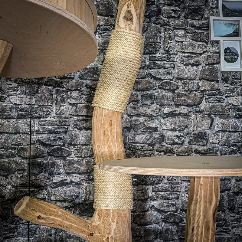 Naturkratzbaum 3271 Kratzbaum Natur Holz Design 206 cm hoch Katzenbaum