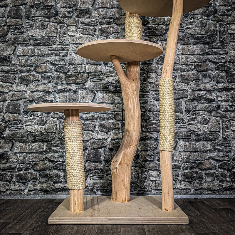 Naturkratzbaum 3267 Kratzbaum Natur Holz Design 144 cm hoch Katzenbaum