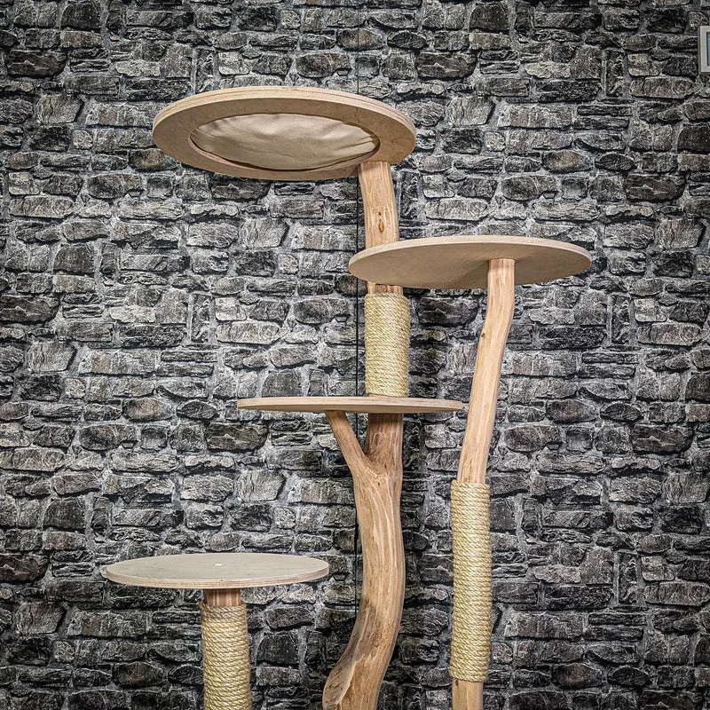Naturkratzbaum 3267 Kratzbaum Natur Holz Design 144 cm hoch Katzenbaum