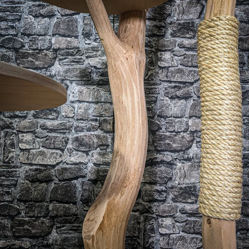 Naturkratzbaum 3267 Kratzbaum Natur Holz Design 144 cm hoch Katzenbaum