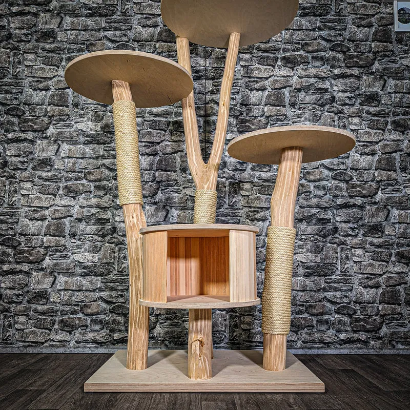 Naturkratzbaum 3265 Kratzbaum Natur Holz Design 175 cm hoch Katzenbaum