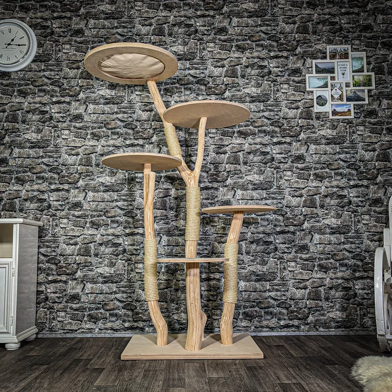 Naturkratzbaum 3264 Kratzbaum Natur Holz Design 175 cm hoch Katzenbaum