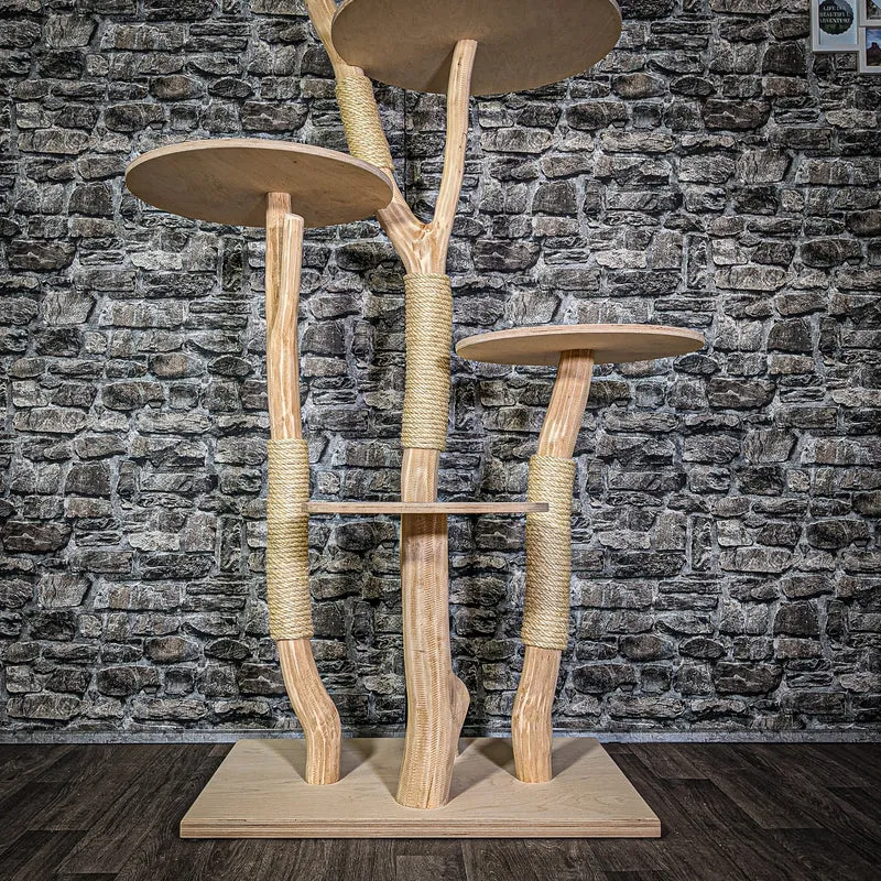 Naturkratzbaum 3264 Kratzbaum Natur Holz Design 175 cm hoch Katzenbaum