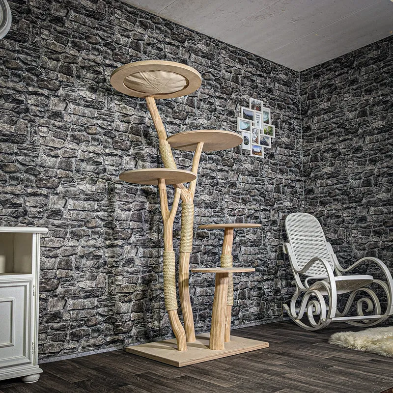 Naturkratzbaum 3264 Kratzbaum Natur Holz Design 175 cm hoch Katzenbaum