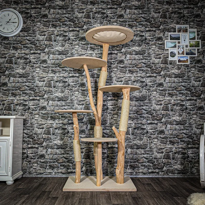 Naturkratzbaum 3263 Kratzbaum Natur Holz Design 176 cm hoch Katzenbaum