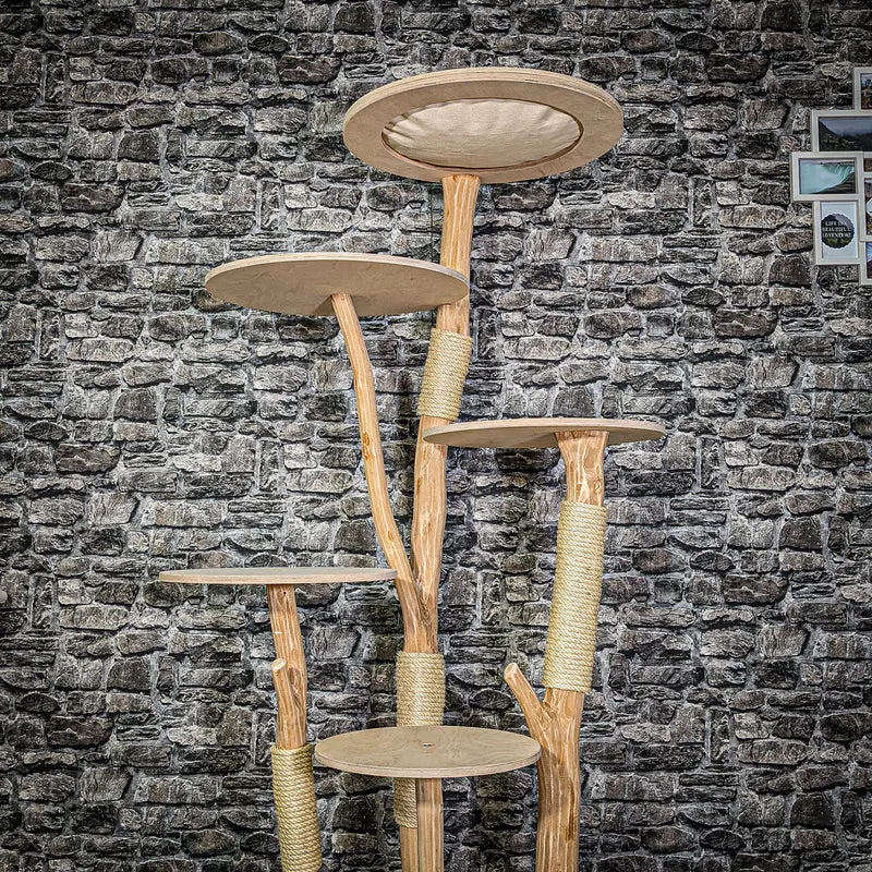Naturkratzbaum 3263 Kratzbaum Natur Holz Design 176 cm hoch Katzenbaum