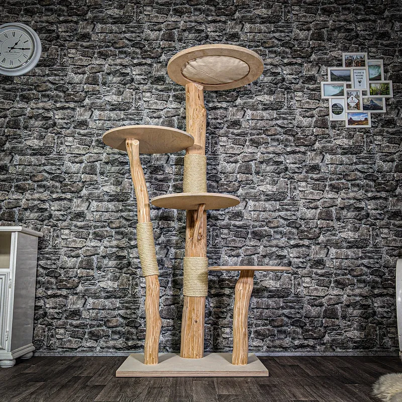 Naturkratzbaum 3262 Kratzbaum Natur Holz Design 174 cm hoch Katzenbaum