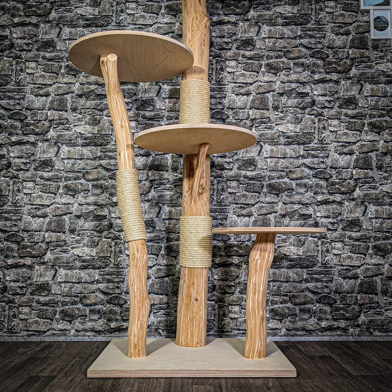 Naturkratzbaum 3262 Kratzbaum Natur Holz Design 174 cm hoch Katzenbaum