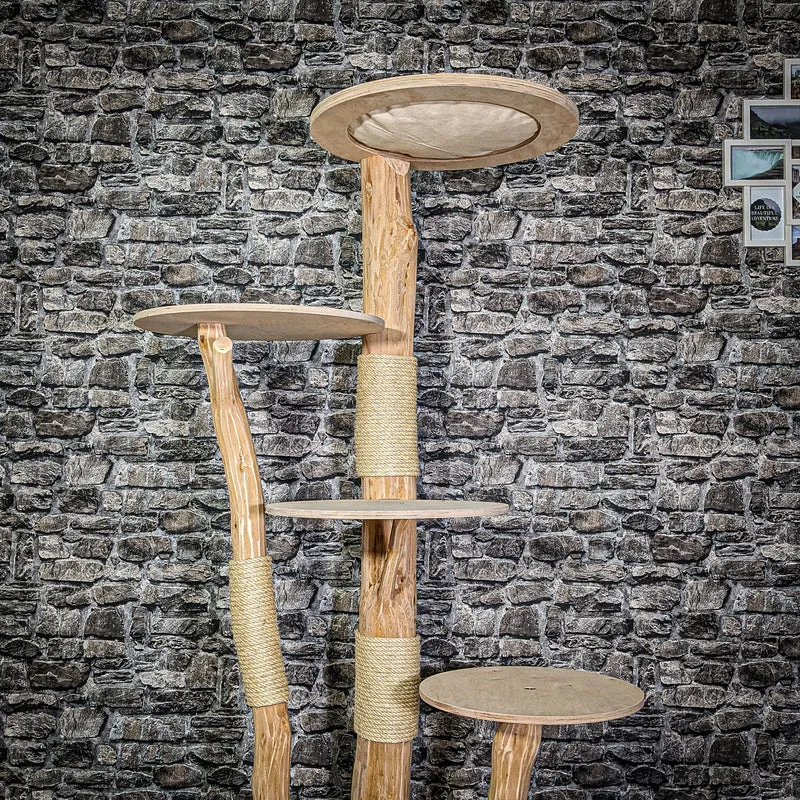 Naturkratzbaum 3262 Kratzbaum Natur Holz Design 174 cm hoch Katzenbaum