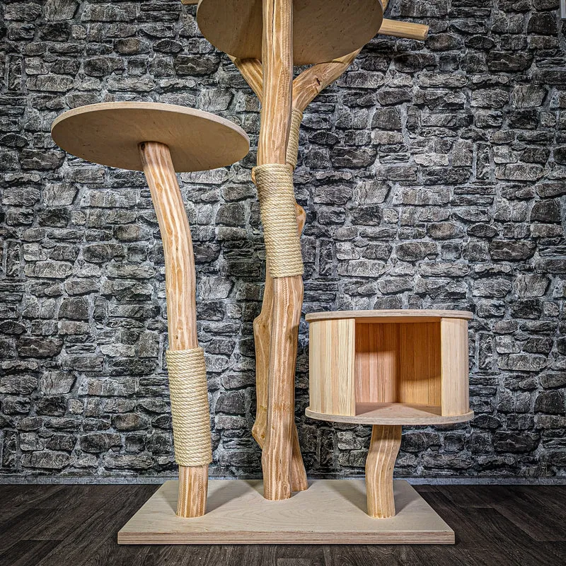 Naturkratzbaum 3261 Kratzbaum Natur Holz Design 175 cm hoch Katzenbaum