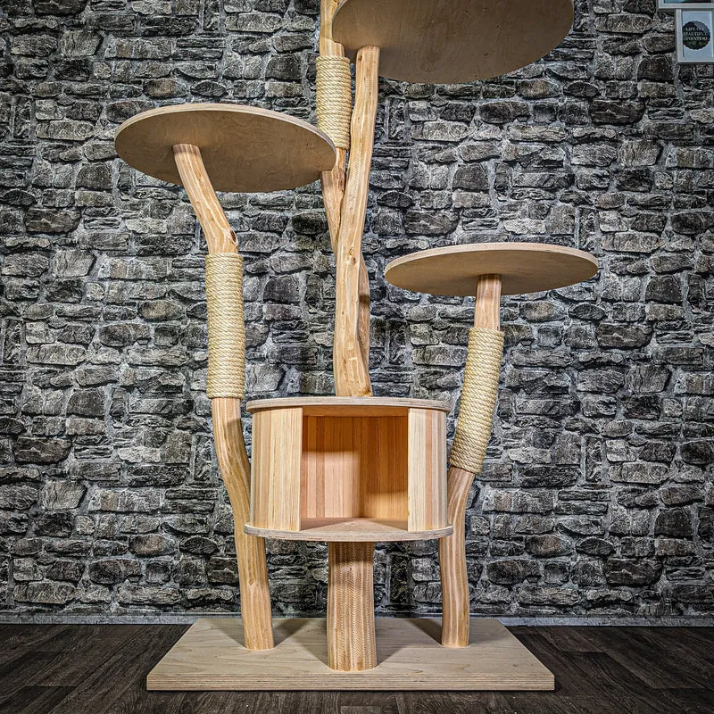 Naturkratzbaum 3260 Kratzbaum Natur Holz Design 175 cm hoch Katzenbaum