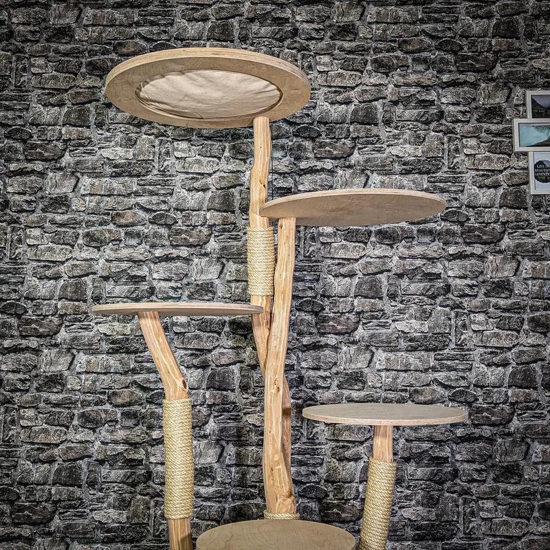 Naturkratzbaum 3260 Kratzbaum Natur Holz Design 175 cm hoch Katzenbaum
