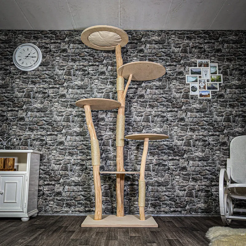 Naturkratzbaum 3258 Kratzbaum Natur Holz Design 215 cm hoch Katzenbaum
