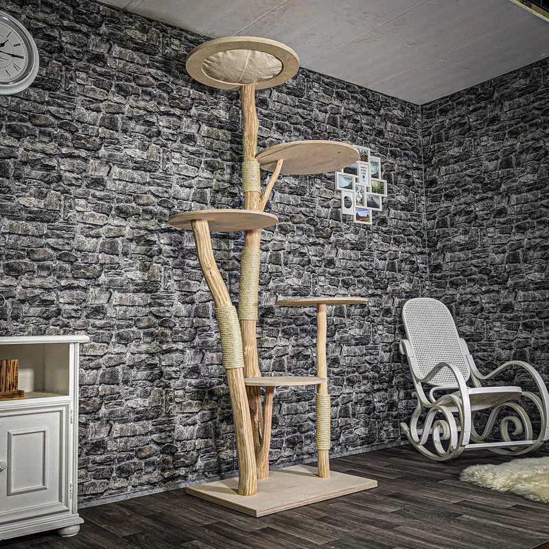 Naturkratzbaum 3258 Kratzbaum Natur Holz Design 215 cm hoch Katzenbaum