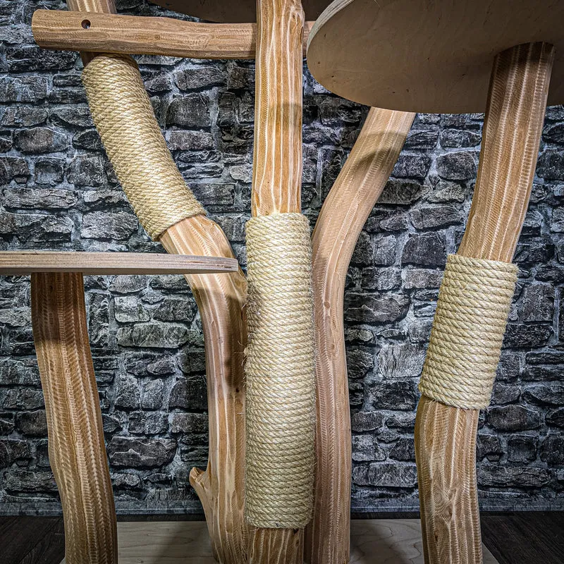 Naturkratzbaum 3257 Kratzbaum Natur Holz Design 196 cm hoch Katzenbaum