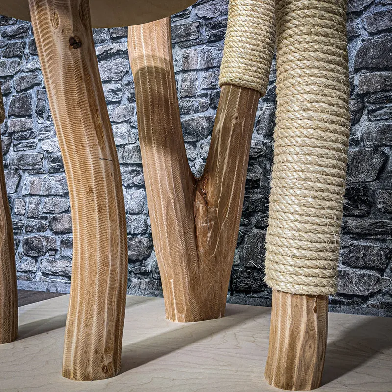 Naturkratzbaum 3256 Kratzbaum Natur Holz Design 205 cm hoch Katzenbaum