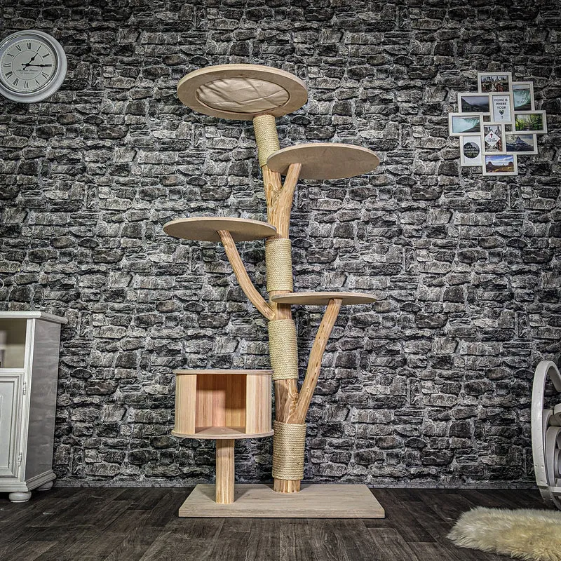 Naturkratzbaum 3255 Kratzbaum Natur Holz Design 176 cm hoch Katzenbaum