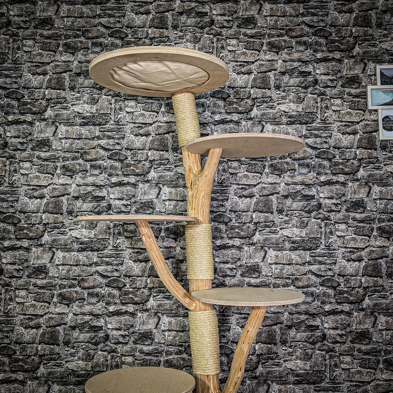 Naturkratzbaum 3255 Kratzbaum Natur Holz Design 176 cm hoch Katzenbaum