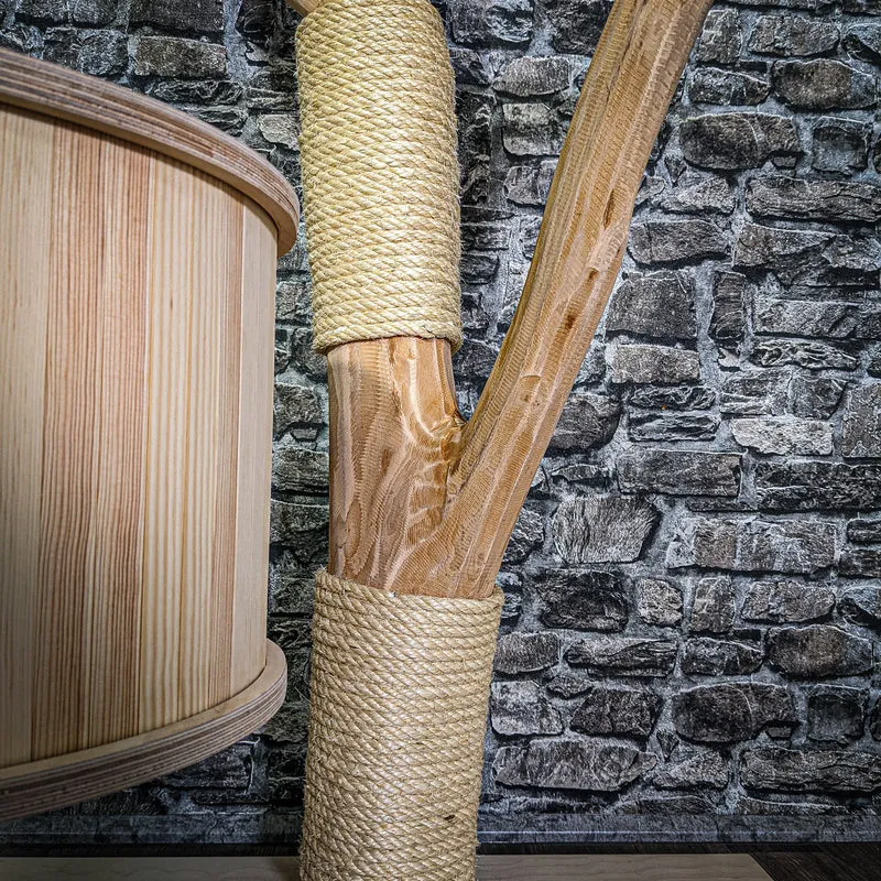 Naturkratzbaum 3255 Kratzbaum Natur Holz Design 176 cm hoch Katzenbaum