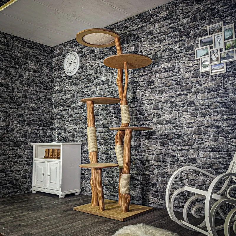 Naturkratzbaum 3254 Kratzbaum Natur Holz Design 213 cm hoch Katzenbaum