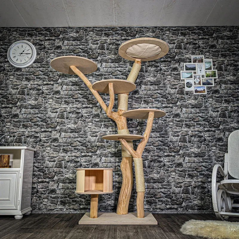 Naturkratzbaum 3248 Kratzbaum Natur Holz Design 189 cm hoch Katzenbaum