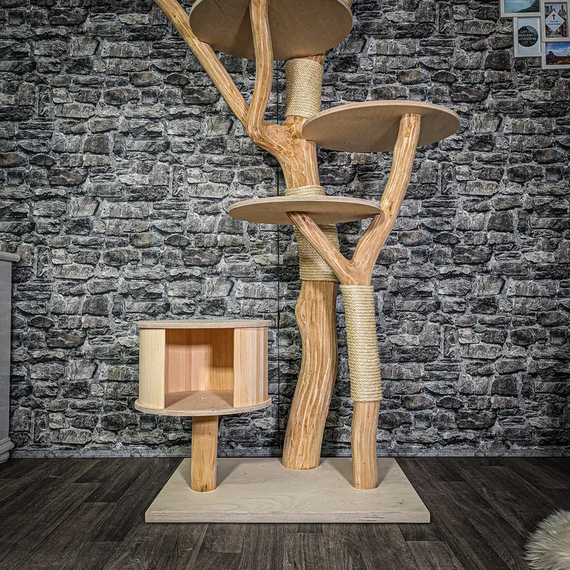 Naturkratzbaum 3248 Kratzbaum Natur Holz Design 189 cm hoch Katzenbaum