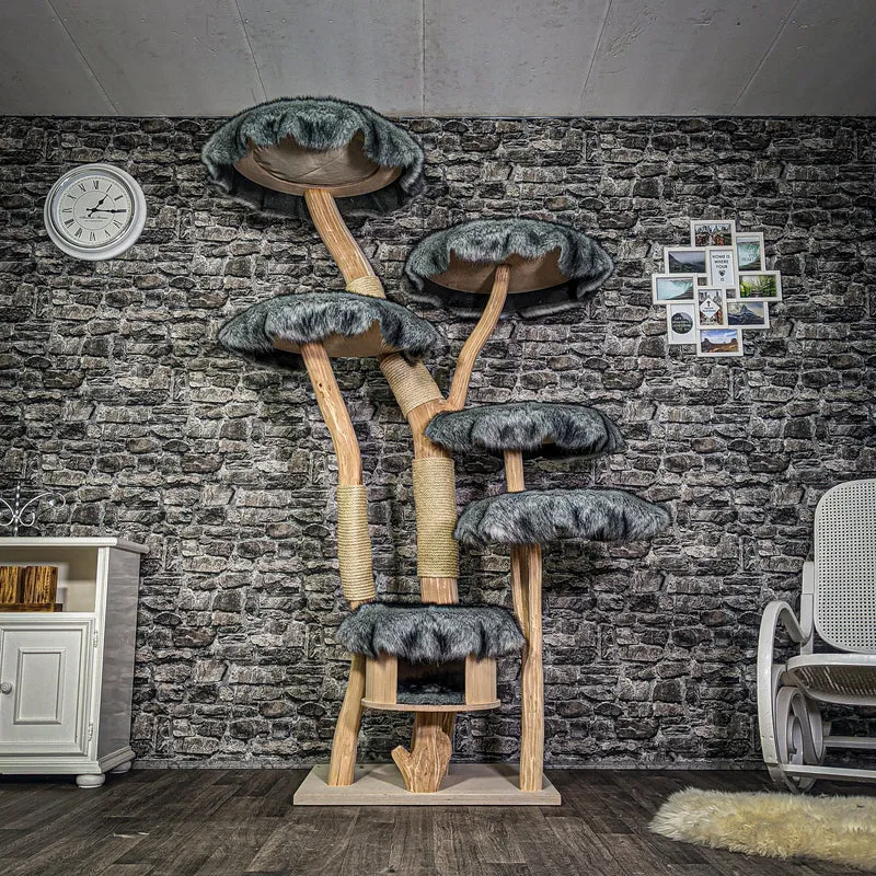 Naturkratzbaum 3247 Kratzbaum Natur Holz Design 205 cm hoch Katzenbaum