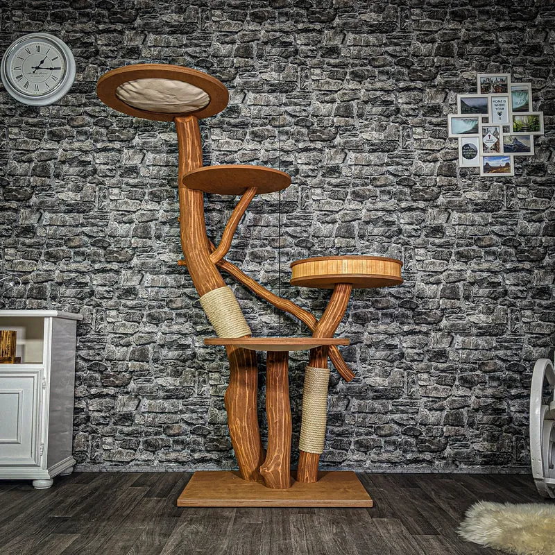 Outdoor Naturkratzbaum 3245 Kratzbaum Natur Holz Design 175 cm hoch Katzenbaum