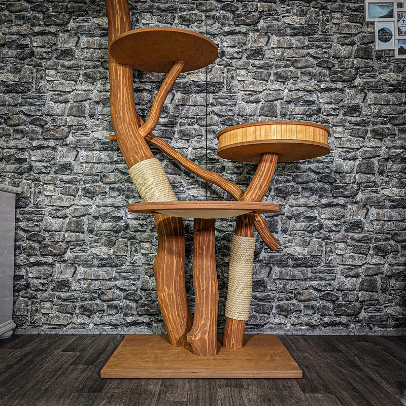 Outdoor Naturkratzbaum 3245 Kratzbaum Natur Holz Design 175 cm hoch Katzenbaum