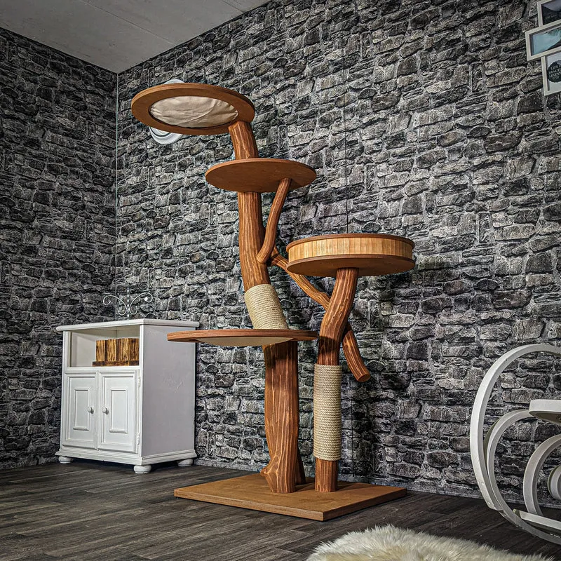 Outdoor Naturkratzbaum 3245 Kratzbaum Natur Holz Design 175 cm hoch Katzenbaum