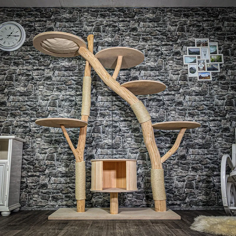 Naturkratzbaum 3244 Kratzbaum Natur Holz Design 197 cm hoch Katzenbaum