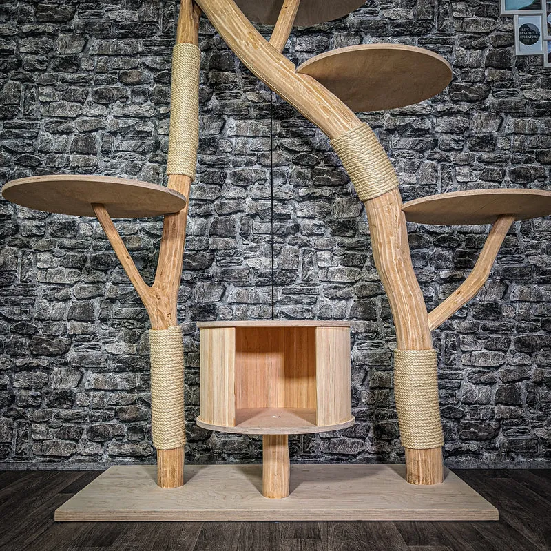 Naturkratzbaum 3244 Kratzbaum Natur Holz Design 197 cm hoch Katzenbaum