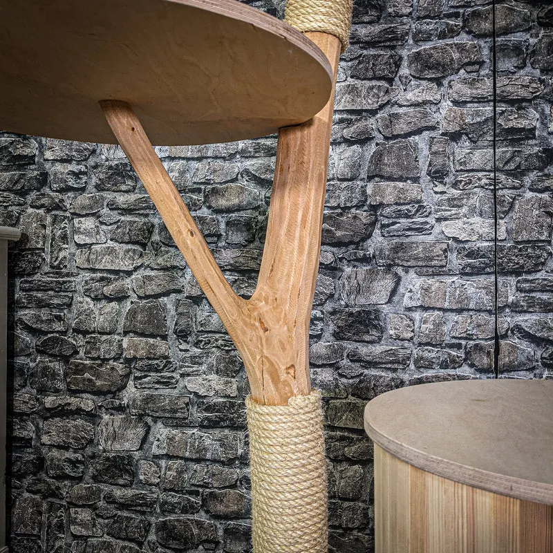 Naturkratzbaum 3244 Kratzbaum Natur Holz Design 197 cm hoch Katzenbaum