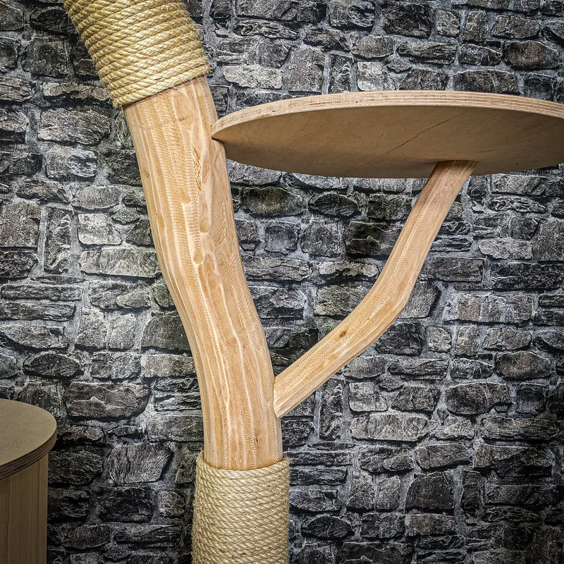 Naturkratzbaum 3244 Kratzbaum Natur Holz Design 197 cm hoch Katzenbaum