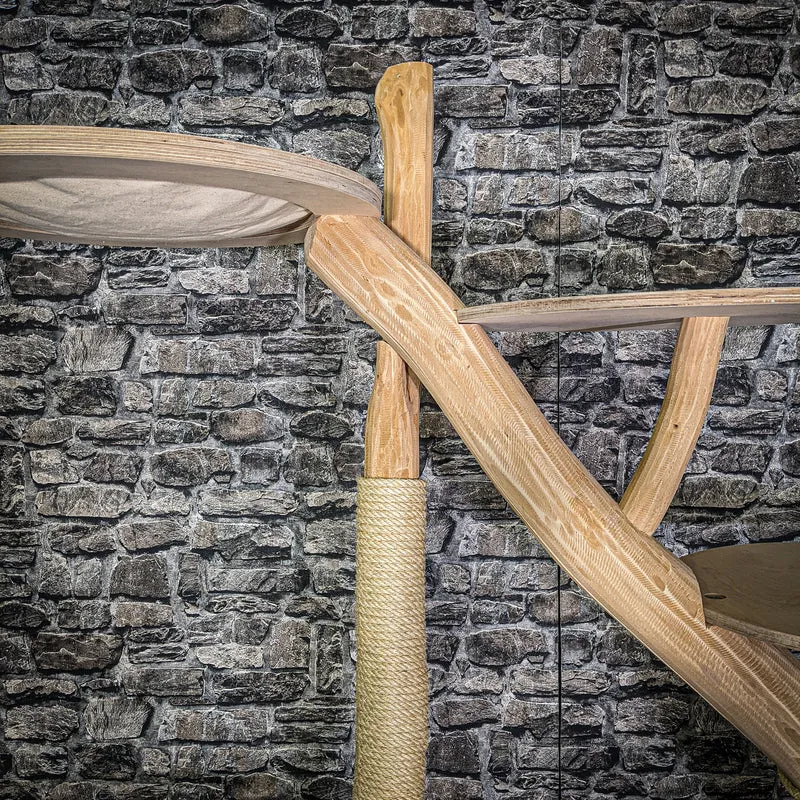 Naturkratzbaum 3244 Kratzbaum Natur Holz Design 197 cm hoch Katzenbaum