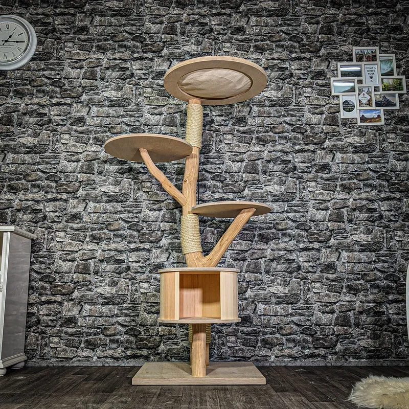 Naturkratzbaum 3242 Kratzbaum Natur Holz Design 160 cm hoch Katzenbaum