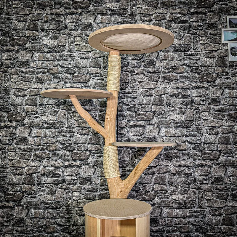 Naturkratzbaum 3242 Kratzbaum Natur Holz Design 160 cm hoch Katzenbaum